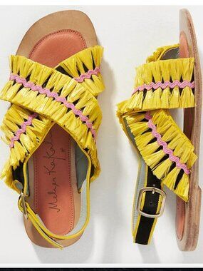 MEHER KAKALIA PONZA LIKU SANDALS FROM ANTHROPOLOGIE - YELLOW SIZE EU 38
